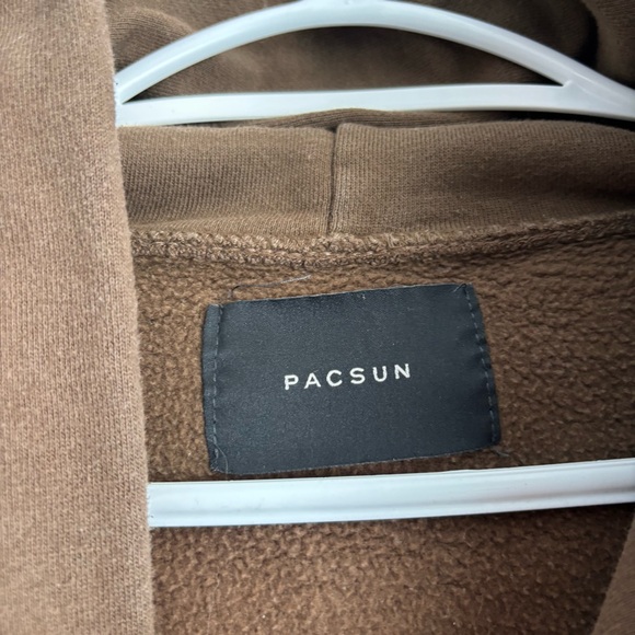 PacSun Brown "Infinity" Puff Print Hoodie Oversized Streetwear Sweatshirt - Picture 5 of 8